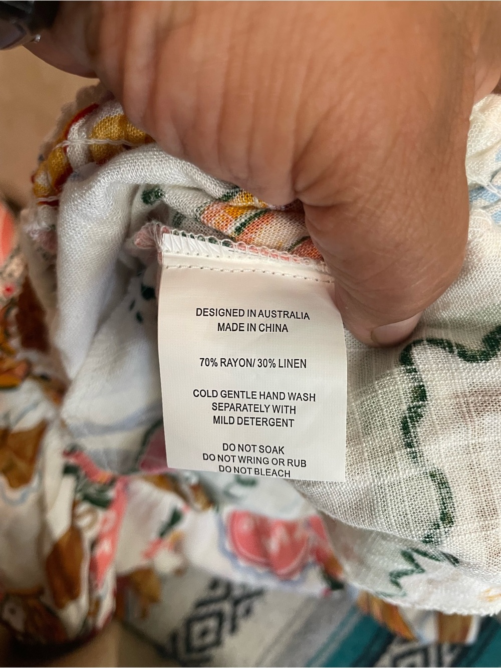 Wide Leg Cream Printed Palazzo Pants with Italian-Inspired Motif - Picture 9 of 12